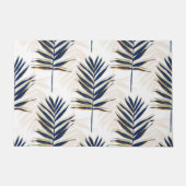 Modern blauw handpalm laat gouden strelen wit desi deurmat (Voorkant)