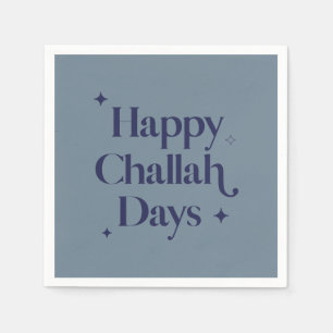 Modern blauw Happy Challah Days Chanoeka Servet