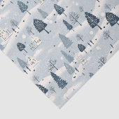 Modern blauw kerstdorp tissuepapier (Detail)