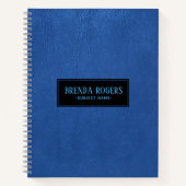 modern blauw kunstleder notitieboek (Voorkant)