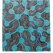 Modern blauw levensspoor Modern Abstract Patroon Douchegordijn (Voorkant)