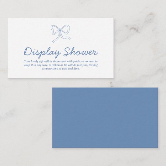 Modern blauw lint display douchewand Kaart (Voorkant / Achterkant)