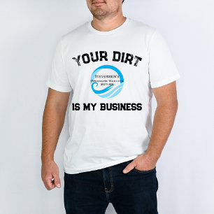 Modern blauw Logo  druk wassen T-shirt