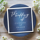 Modern Blauw Minimalistisch Waterfront Avondbruilo Servet