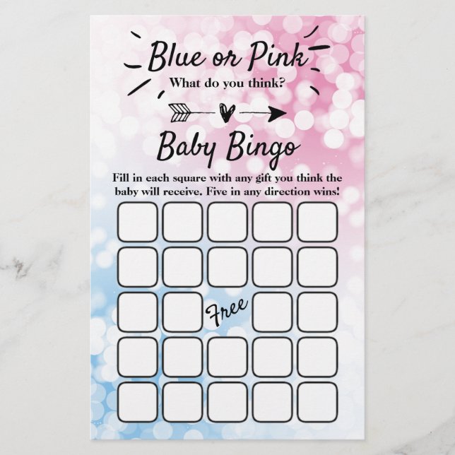 Modern blauw of roze? Geslacht Bingo (Voorkant)