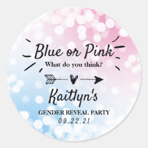 Modern blauw of roze? Geslacht Ronde Sticker
