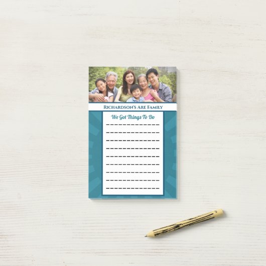 Modern blauw om lijst aan te passen post-it® notes (Op bureau)