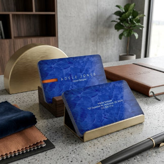 Modern Blauw & Oranje Minimalistisch Professioneel Visitekaartje