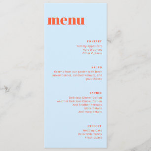 Modern blauw oranje vet trouw hoog template menu