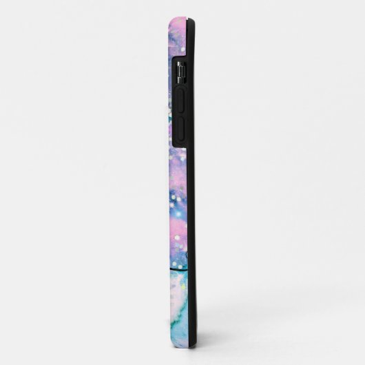 Modern blauw paarse glitter chic monogram Case-Mate iPhone case (Achterkant/links)