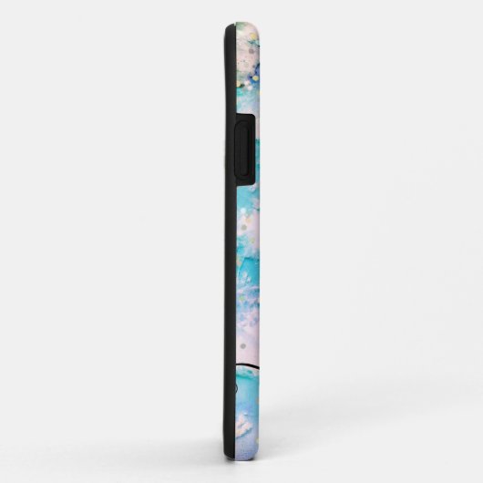 Modern blauw paarse glitter chic monogram Case-Mate iPhone case (Achterkant/rechts)