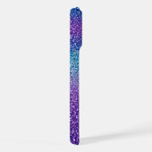 Modern blauw paarse glitter iPhone hoesje (Rechterkant)