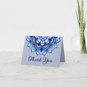 Modern Blauw Papier gesneden Mandala Dank u Bedankkaart