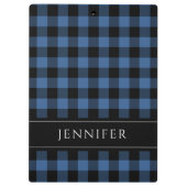 Modern Blauw Plaid Klembord (Achterkant)