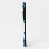 Modern Blauw Roos Monogram Fotocollage Aangepaste Case-Mate iPhone Case (Achterkant/links)