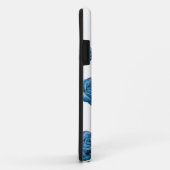 Modern Blauw Roos Monogram Fotocollage Aangepaste Case-Mate iPhone Case (Achterkant/rechts)