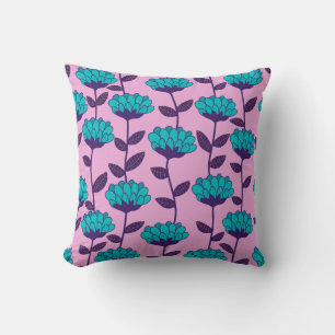 Modern Blauw Roze bloemen patroon Kussen