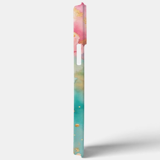 Modern blauw roze gouden waterverf monogram Case-Mate iPhone case (Achterkant / Rechts)