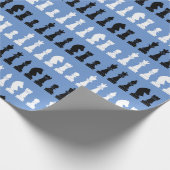 Modern blauw schaakstuk spelpatroon cadeaupapier (Hoek)