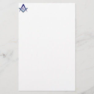 Modern blauw vierkant en kompassen briefpapier