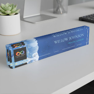 Modern Blauw Water Audit Bedrijfslogo Bureaublad Naambordje