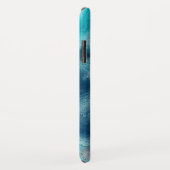 Modern blauw Waterverf Abstract monogram Case-Mate iPhone Case (Achterkant/rechts)