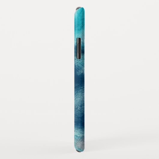 Modern blauw Waterverf Abstract monogram Case-Mate iPhone Case (Achterkant/rechts)