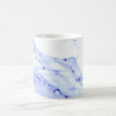 Modern blauw wit abstract marmerpatroon koffiemok (Center)