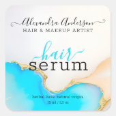 Modern Blauw Wit Agaat Marmer Opal Product Label (Voorkant)