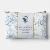 Modern Blauw Wit Bloemen Bijbel Verse Custom Name Etui (Voorkant)