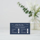 Modern Blauw & Wit Eenvoudig Script Menukaart Informatiekaartje (Staand voorkant)