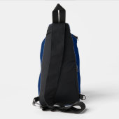 Modern Blauw Wit Monogram Mannen Vrouwen Kinder Re Sling Bag (Achterkant)