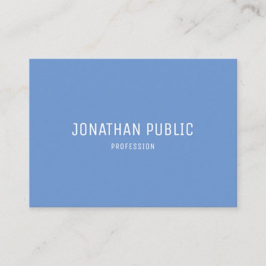 Modern Blauw Wit Professionele Elegante Sjabloon Visitekaartje (Voorkant)