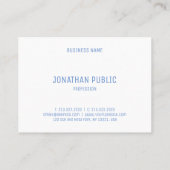 Modern Blauw Wit Professionele Elegante Sjabloon Visitekaartje (Achterkant)