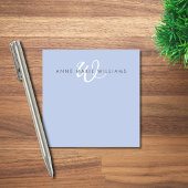Modern Blauw Wit Schrift Monogram Post-it® Notes
