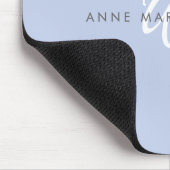Modern Blauw Wit Schript Monogram Muismat (Hoek)