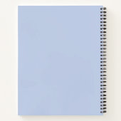 Modern Blauw Wit Script Monogram Notitieboek (Achterkant)