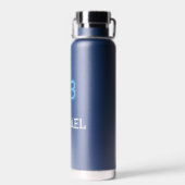 Modern Blauw Wit Speler Naam Jersey Nummer Sport Waterfles (Achterkant)