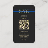 Modern Blauwe lijn Rechtshandhaving Monogram Visitekaartje (Achterkant)