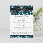 MODERN BLAUWE ZWARTE DIAMOND BOW BACHELORETTE KAART (Staand voorkant)