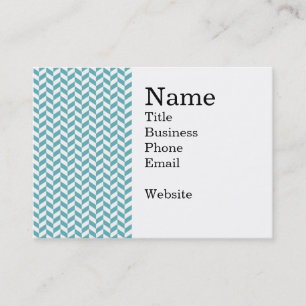 Modern Blauwgroen blauw en wit Hip Striped Patroon Visitekaartje
