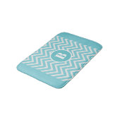 Modern Blauwgroen Chevron Monogram Baby Nursery Ba Badmat (Gekanteld)