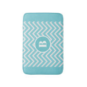 Modern Blauwgroen Chevron Monogram Baby Nursery Ba Badmat (Voorkant Verticaal)