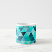 Modern Blauwgroen driehoekspatroon Espresso Kop (Voorkant)