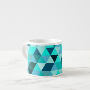 Modern Blauwgroen driehoekspatroon Espresso Kop