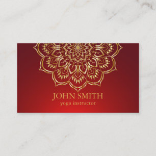 Modern Blauwgroen en Gold Mandala Yoga Instructor  Visitekaartje