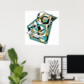 Modern Blauwgroen Goud Geometrisch Abstract Art De Poster (Thuiskantoor)
