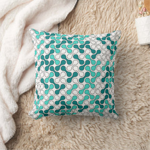 Modern Blauwgroen groen geometrisch metaballpatroo Kussen