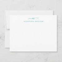 Modern Blauwgroen Groen Script Monogram Swash Stat