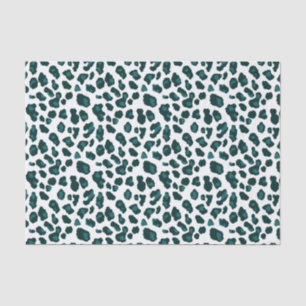 Modern Blauwgroen Leopard Print Patroon Tissue Pap Tissuepapier